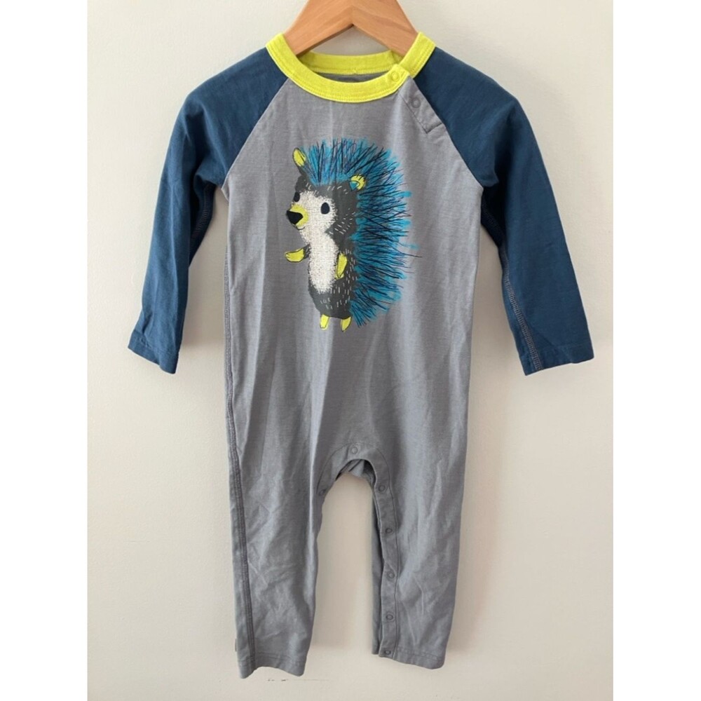 Tea 18-24m One-Piece Baby Romper Grey & Blue Hedgehog